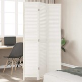 vidaXL Kamerscherm 3 panelen massief Paulowniahout Wit - 34% Korting!