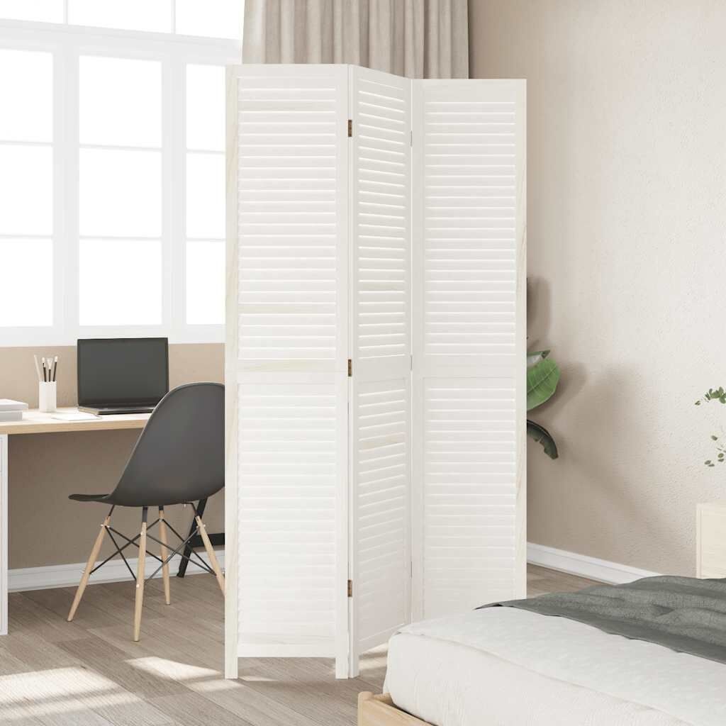 vidaXL Kamerscherm 3 panelen massief Paulowniahout Wit - 34% Korting!