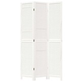 vidaXL Kamerscherm 3 panelen massief Paulowniahout Wit - 34% Korting!