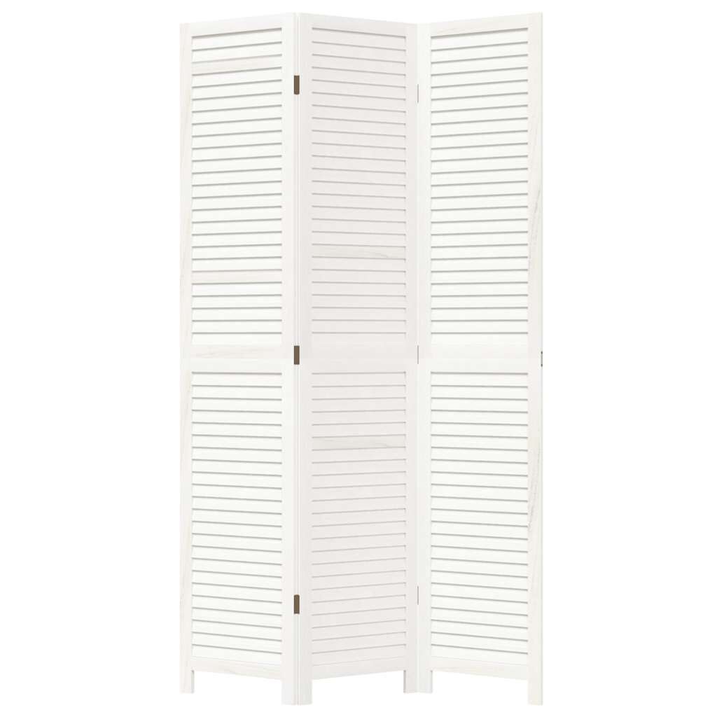 vidaXL Kamerscherm 3 panelen massief Paulowniahout Wit - 34% Korting!