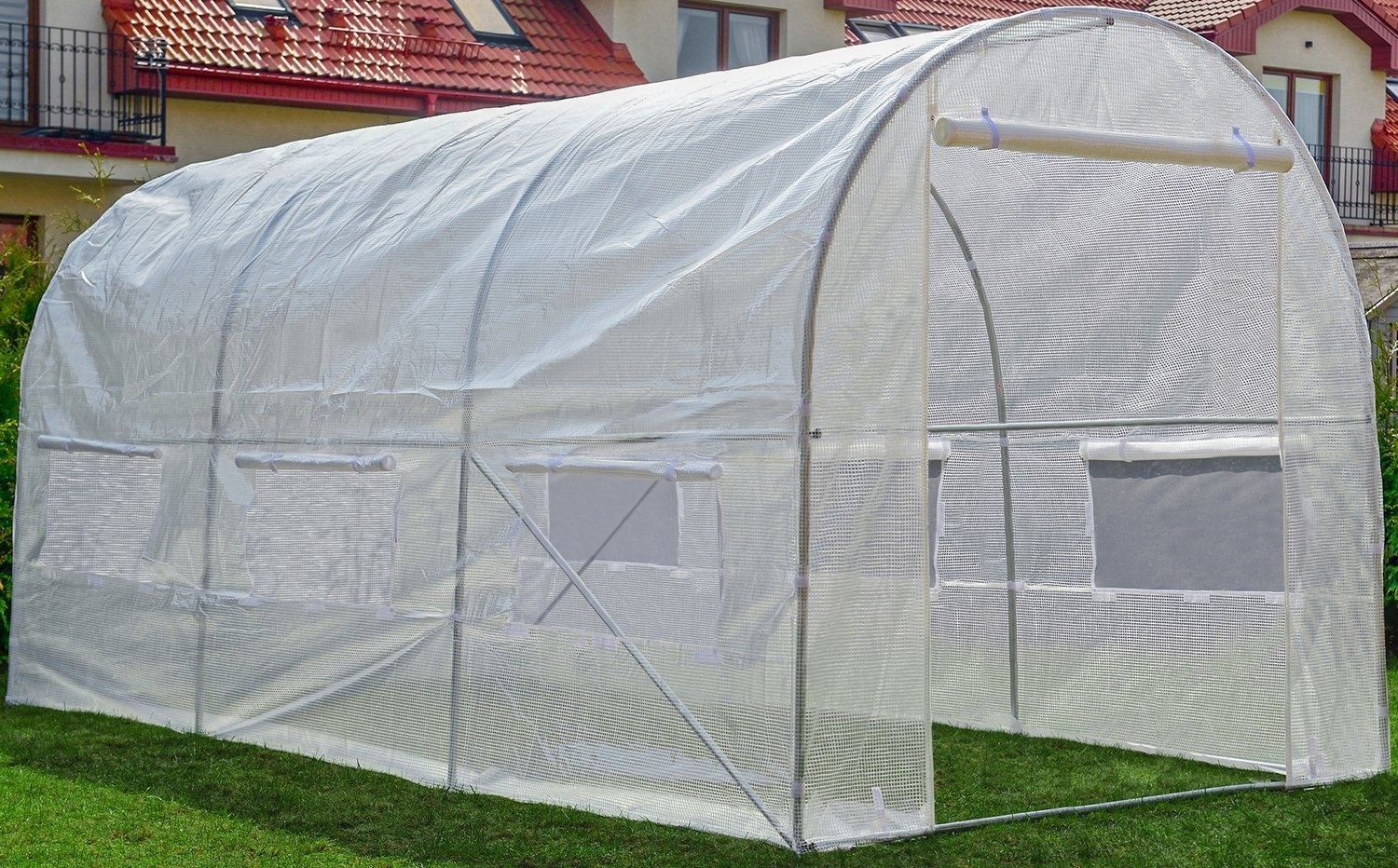 Witte Folietunnel 4.5x2x2m - Ideaal voor Groenten & Kassen