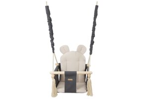 Babyschommel Katoen/Hout - Grijs Beige (42% Korting)