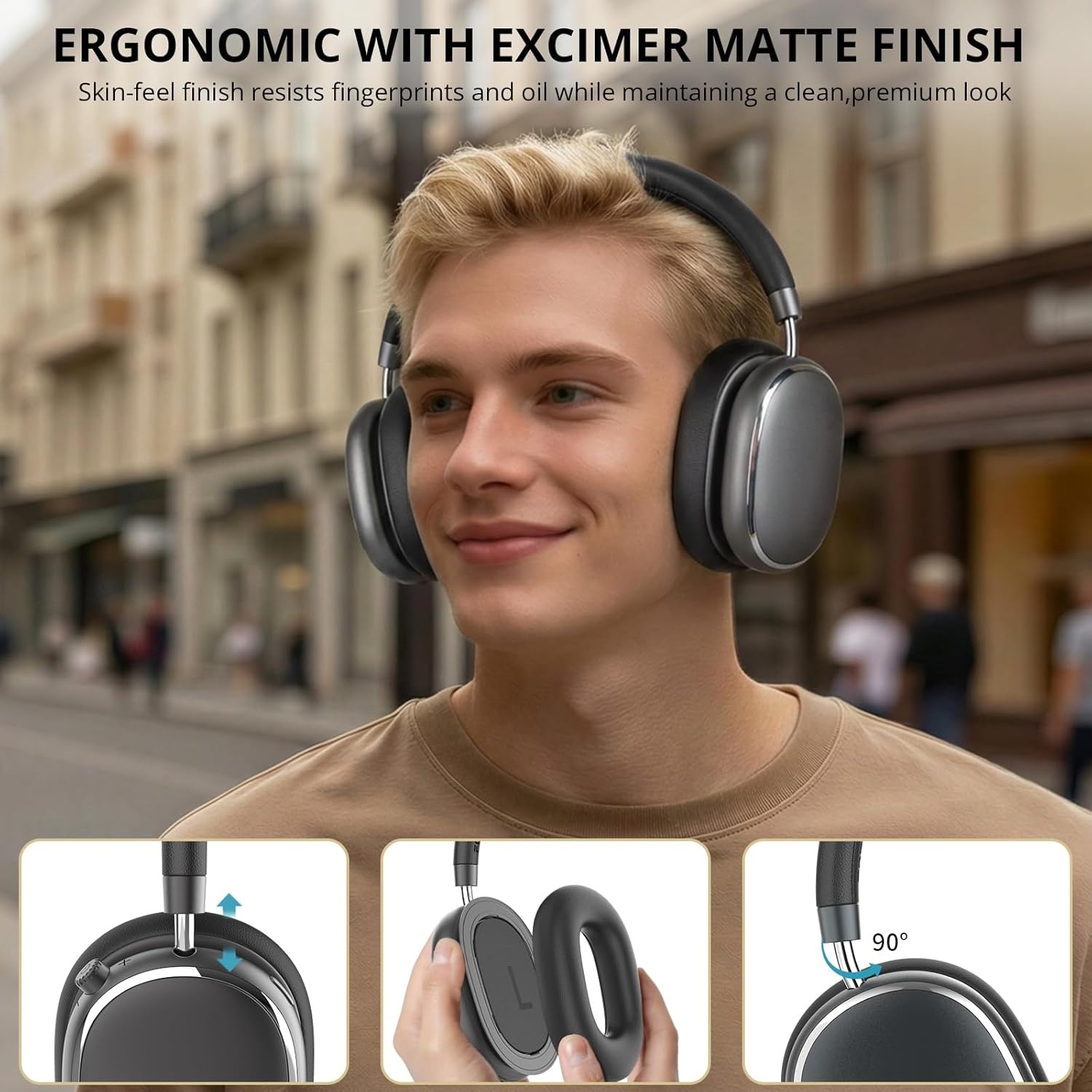 Over-ear Koptelefoon Space Grijs | 120u Speeltijd | Bluetooth 6.0 | 57% Korting