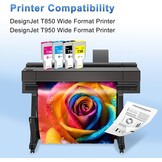 Inktcartridge Set 738XL voor HP T850 T950 | 4x 300ml | Mat Zwart, Cyaan, Magenta, Geel | 78% Korting