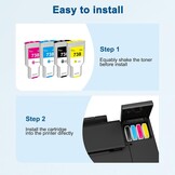 Inktcartridge Set 738XL voor HP T850 T950 | 4x 300ml | Mat Zwart, Cyaan, Magenta, Geel | 78% Korting
