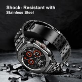 RVS Horlogeband met Case Zwart voor Samsung Galaxy Watch Ultra 47 mm - 59% Korting