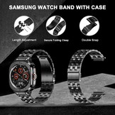 RVS Horlogeband met Case Zwart voor Samsung Galaxy Watch Ultra 47 mm - 59% Korting
