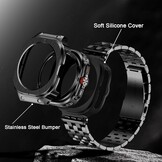 RVS Horlogeband met Case Zwart voor Samsung Galaxy Watch Ultra 47 mm - 59% Korting