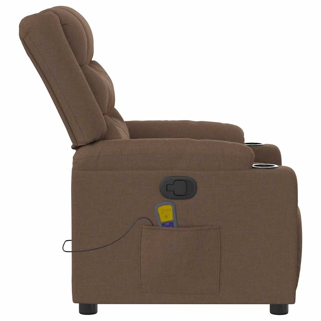 vidaXL Massagestoel verstelbaar stof bruin
