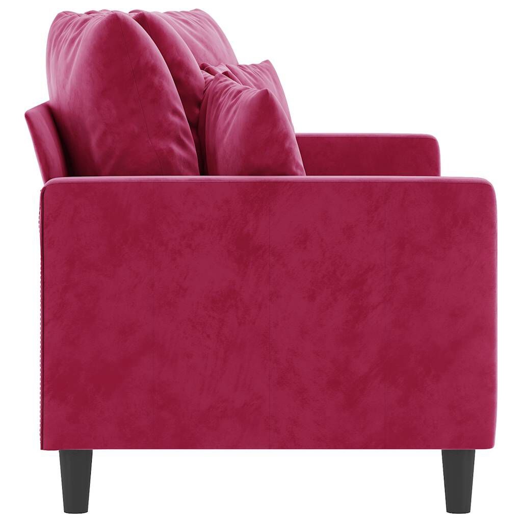vidaXL Tweezitsbank 140 cm fluweel wijnrood