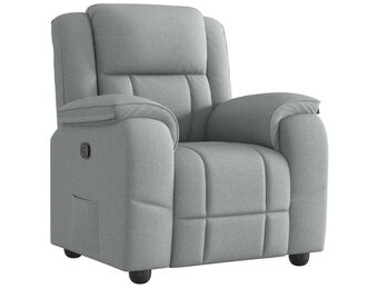 vidaXL Fauteuil verstelbaar stof lichtgrijs