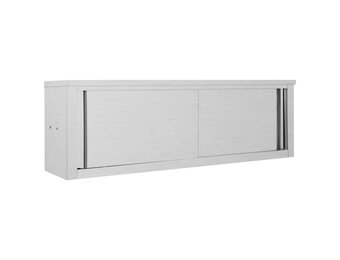 vidaXL Keukenwandkast met schuifdeuren 150x40x50 cm roestvrij staal