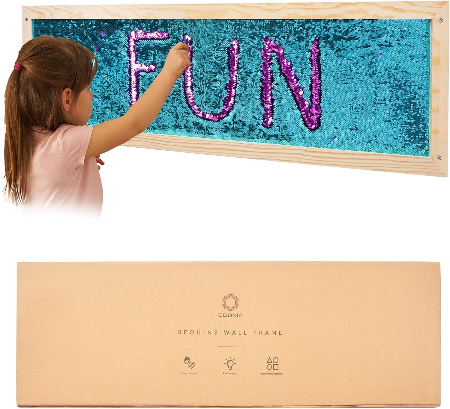 Sensory Wall | Sensorische Muur Pailletten Flip-Stof voor Kinderen | Sensorische Muur met Paillettenstof | Omkeerbare Paillettenstof | Sensorisch Wandpaneel | Omkeerbare Paillettenstof - Maat Big