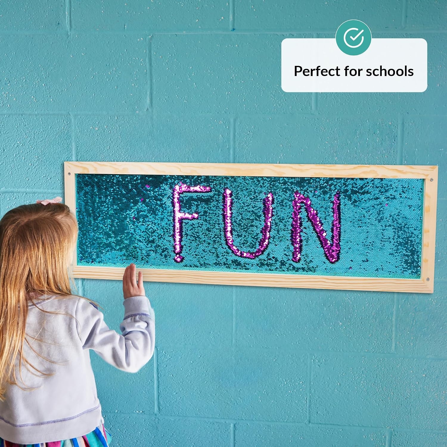 Sensory Wall | Sensorische Muur Pailletten Flip-Stof voor Kinderen | Sensorische Muur met Paillettenstof | Omkeerbare Paillettenstof | Sensorisch Wandpaneel | Omkeerbare Paillettenstof - Maat Big