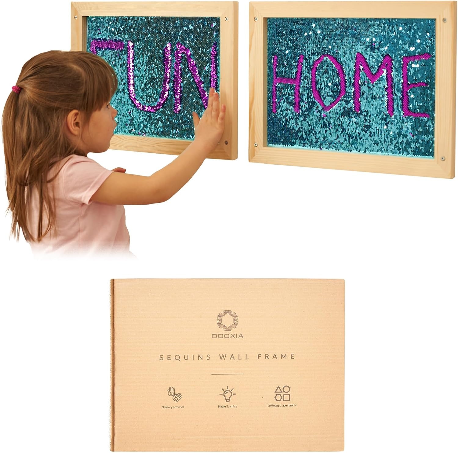 Sensory Wall | Sensorische Muur Pailletten Flip-Stof voor Kinderen | Sensorische Muur met Paillettenstof | Omkeerbare Paillettenstof | Sensorisch Wandpaneel | Omkeerbare Paillettenstof - Maat Big
