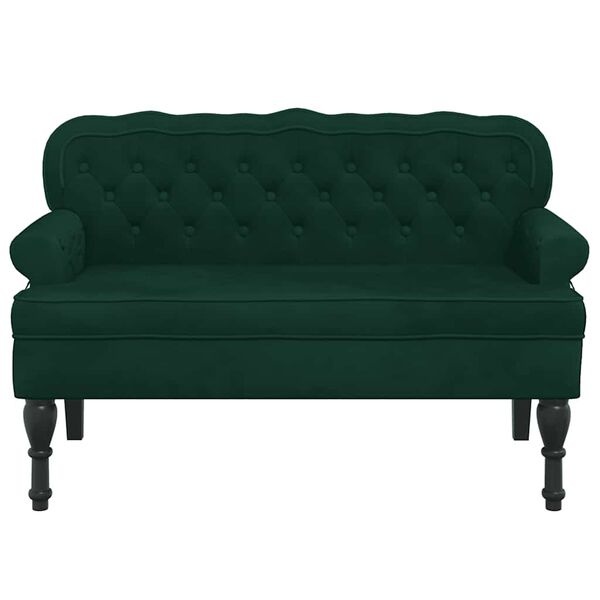 Bankje met rugleuning fluweel donkergroen - 35% Korting!