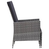 vidaXL 2-delige Loungeset met kussens poly rattan grijs