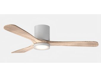 Passky Plafondventilator met verlichting en afstandsbediening, stille DC-motor, 132 cm, 3 vleugels, wit