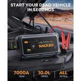 Auto-starthulp, 12 V starthulp accupack met 3-modus led-zaklamp, snellaad-smart-clip, praktisch en compact, perfect voor motorfietsen, auto's, SUV's en campers