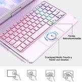 Toetsenbordhoes voor iPad 10.2 inch (9e/8e/7e Generatie) met 360° Draaibaar Touchpad en Potloodhouder