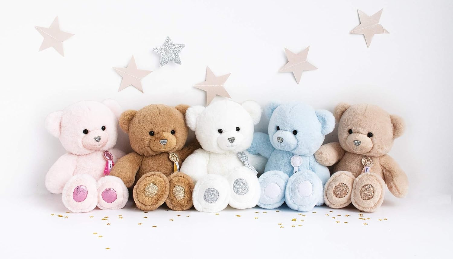 Pluche Knuffelbeer Wit 24 cm Glitter met 70% Korting