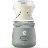 Nuvita 1162 Universele draagbare babyflesverwarmer, snel verwarmen en warmte-isolatie, 4 temperatuurniveaus, hermetische anti-druppelsluiting, laadt tot 8 flessen op, groen (Sage Green)
