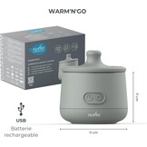 Nuvita 1162 Universele draagbare babyflesverwarmer, snel verwarmen en warmte-isolatie, 4 temperatuurniveaus, hermetische anti-druppelsluiting, laadt tot 8 flessen op, groen (Sage Green)