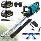 Lange heggenschaar, accu-grasschaar en struikschaar met 2 x 4,0 Ah batterijen, elektrische heggenschaar, borstelloze motor voor tuin