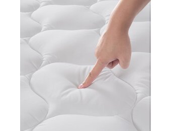 DUANDUAN Matrastopper 140 x 200 cm, zacht, ademend, gewatteerde matrastopper met diepe zakken, machinewasbare matrasbeschermer, voor boxspringbed en standaard matrassen, wit