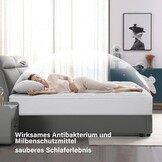 DUANDUAN Matrastopper 140 x 200 cm, zacht, ademend, gewatteerde matrastopper met diepe zakken, machinewasbare matrasbeschermer, voor boxspringbed en standaard matrassen, wit
