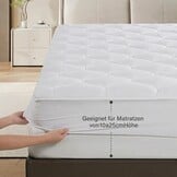 DUANDUAN Matrastopper 140 x 200 cm, zacht, ademend, gewatteerde matrastopper met diepe zakken, machinewasbare matrasbeschermer, voor boxspringbed en standaard matrassen, wit