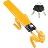 Tevlaphee Steering Wheel Lock Twin Bar, Steering Lock, Car Anti-Theft Device, High Visibility, Heavy Duty, Universal Fit, Adjustable Length,3 Keys(Yellow)