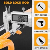 Tevlaphee Steering Wheel Lock Twin Bar, Steering Lock, Car Anti-Theft Device, High Visibility, Heavy Duty, Universal Fit, Adjustable Length,3 Keys(Yellow)
