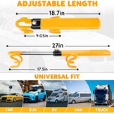 Tevlaphee Steering Wheel Lock Twin Bar, Steering Lock, Car Anti-Theft Device, High Visibility, Heavy Duty, Universal Fit, Adjustable Length,3 Keys(Yellow)