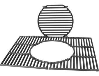 WELL GRILL 44,5 cm gietijzeren grillrooster met rond ingebouwde accessoires voor Weber Spirit I & II E/S 310 320 330 serie, Spirit 700, Genesis 1000-3500, Platinum B/C, Weber Gourmet BBQ Roostsysteem,