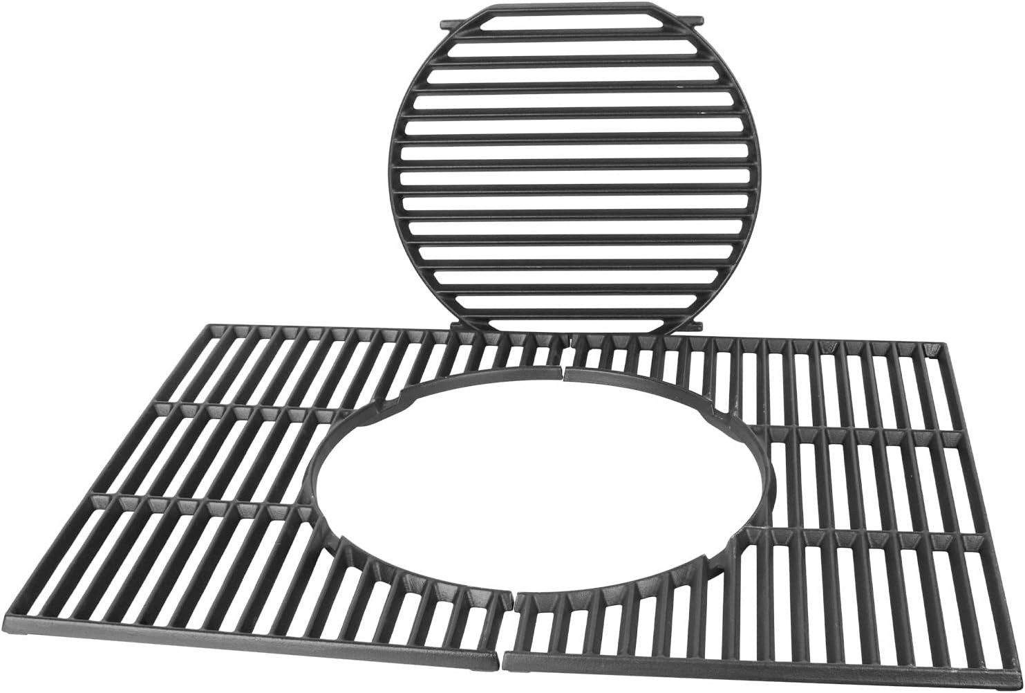 WELL GRILL 44,5 cm gietijzeren grillrooster met rond ingebouwde accessoires voor Weber Spirit I & II E/S 310 320 330 serie, Spirit 700, Genesis 1000-3500, Platinum B/C, Weber Gourmet BBQ Roostsysteem,