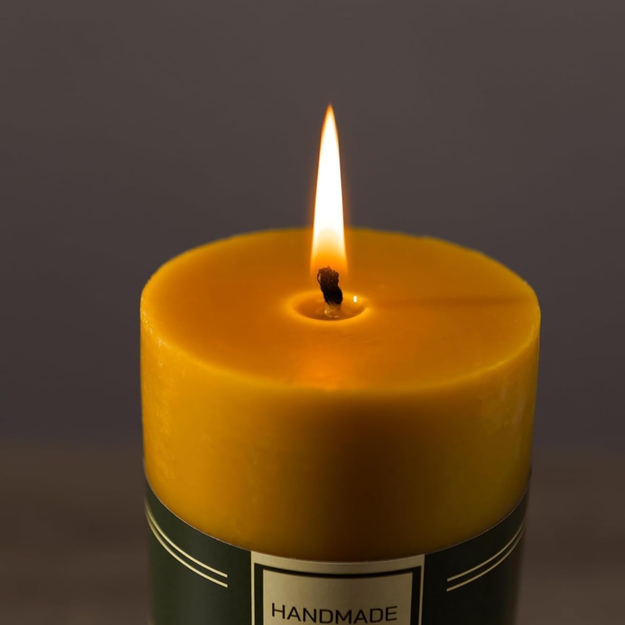 Set of 3 Pillar Candles 100% Pure Beeswax - 21 Hour Duration Smokeless with Cotton Wick - Gift for Unscented Lovers