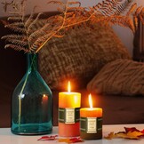 Set of 3 Pillar Candles 100% Pure Beeswax - 21 Hour Duration Smokeless with Cotton Wick - Gift for Unscented Lovers