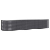 vidaXL Plantenbak 396x100x68 cm gepoedercoat staal antracietkleurig