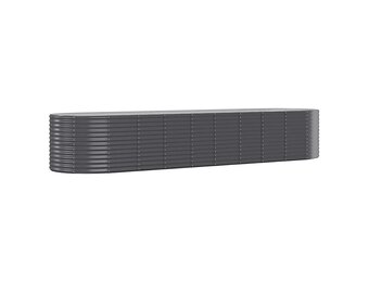 vidaXL Plantenbak 396x100x68 cm gepoedercoat staal antracietkleurig