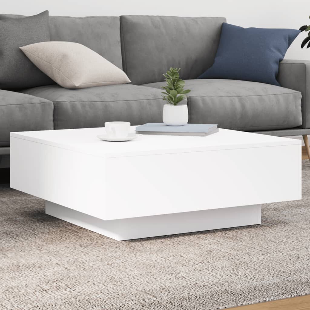 vidaXL Salontafel 80x80x31 cm spaanplaat wit