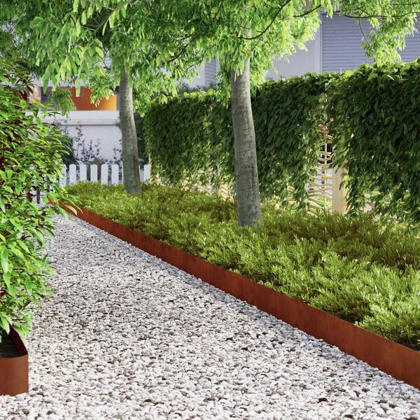 vidaXL Tuin Grasperkafwerking Roestig 450 x 15 cm Cortenstaal