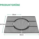 WELL GRILL 44,5 cm gietijzeren grillrooster met rond ingebouwde accessoires voor Weber Spirit I & II E/S 310 320 330 serie, Spirit 700, Genesis 1000-3500, Platinum B/C, Weber Gourmet BBQ Roostsysteem,