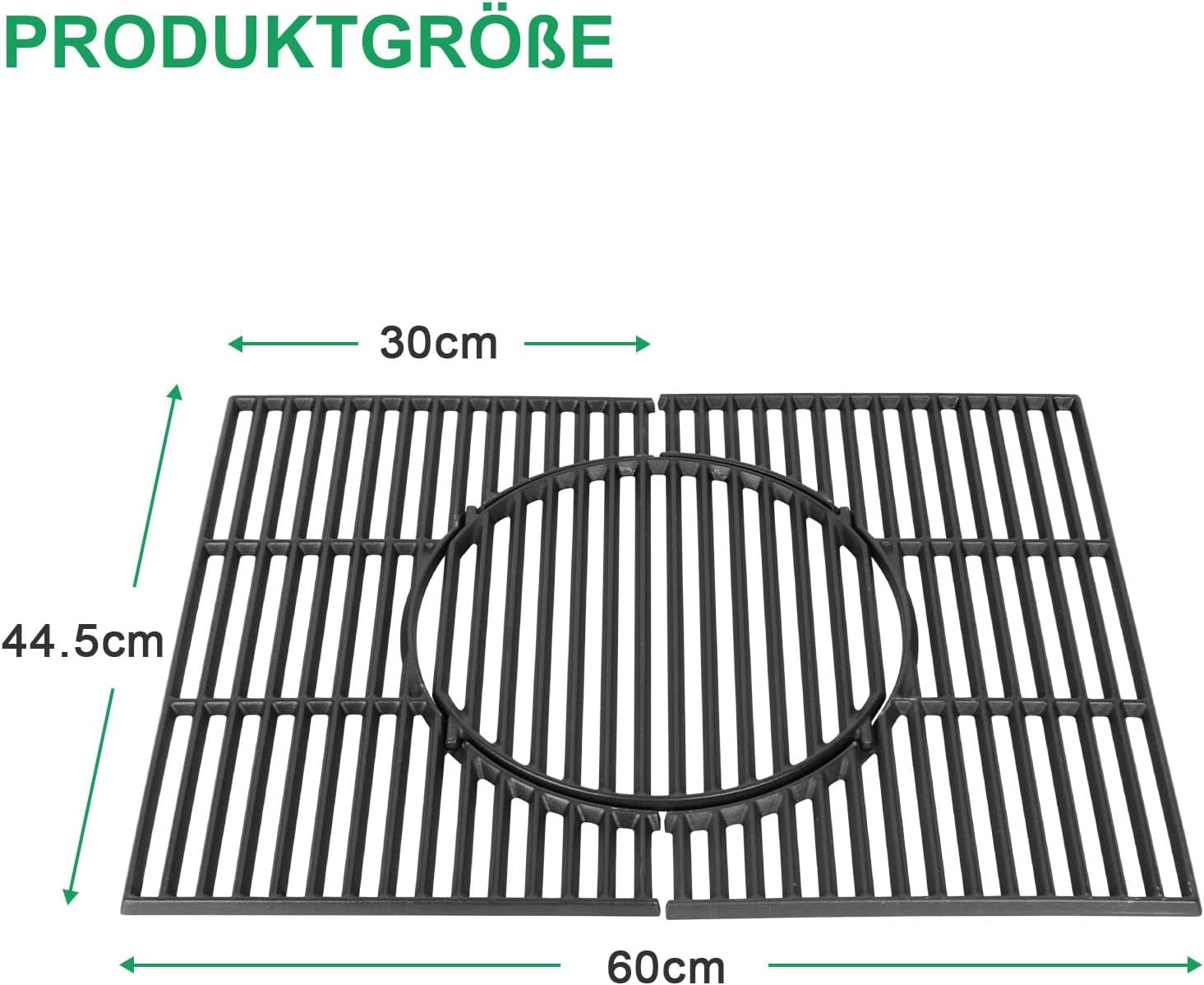 WELL GRILL 44,5 cm gietijzeren grillrooster met rond ingebouwde accessoires voor Weber Spirit I & II E/S 310 320 330 serie, Spirit 700, Genesis 1000-3500, Platinum B/C, Weber Gourmet BBQ Roostsysteem,