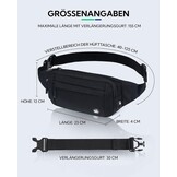 Zwarte Heuptas Nylon Klein met Verlengriem & 4 Ritsvakken - Uniseks