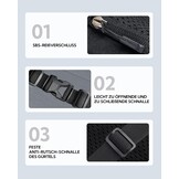 Zwarte Heuptas Nylon Klein met Verlengriem & 4 Ritsvakken - Uniseks