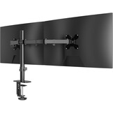 Pholiten Dubbele Monitorbeugel voor 13-27 Inch LED LCD-schermen, 2 monitorbeugels in hoogte verstelbaar, 360° draaibaar en 180° roteerbaar, VESA 75/100 mm tot 10 kg, dubbele monitorarm (MD97442)