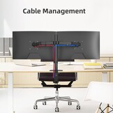 Pholiten Dubbele Monitorbeugel voor 13-27 Inch LED LCD-schermen, 2 monitorbeugels in hoogte verstelbaar, 360° draaibaar en 180° roteerbaar, VESA 75/100 mm tot 10 kg, dubbele monitorarm (MD97442)