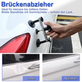 Uitgebreide deukverwijderingsset voor voertuigen, 2-in-1 glijhamer, verstelbare bruggentrekker, zeer nauwkeurige PDR-uitdeukstangen en complete accessoires voor lakvriendelijke