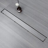 Shower Drain 90 cm, Tilable Shower Channel, Extra Flat, Stainless Steel Floor Drain Complete Set with 360° Siphon Hair Strainer